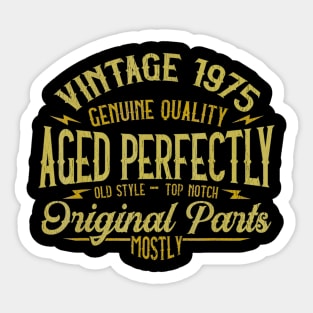 Vintage 1975 44th Birthday 44 Years Old Gift Sticker